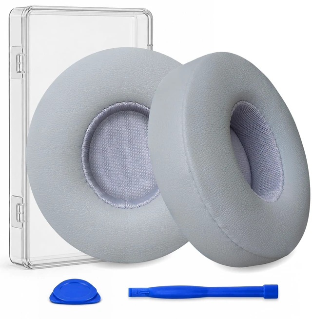 Main image of Replacement Ear Pads for Beats Solo 2 & Solo 3 Wired & Wireless Headphones, Ear Cushions, Ear Cups Cover Repair Parts (Silver)
