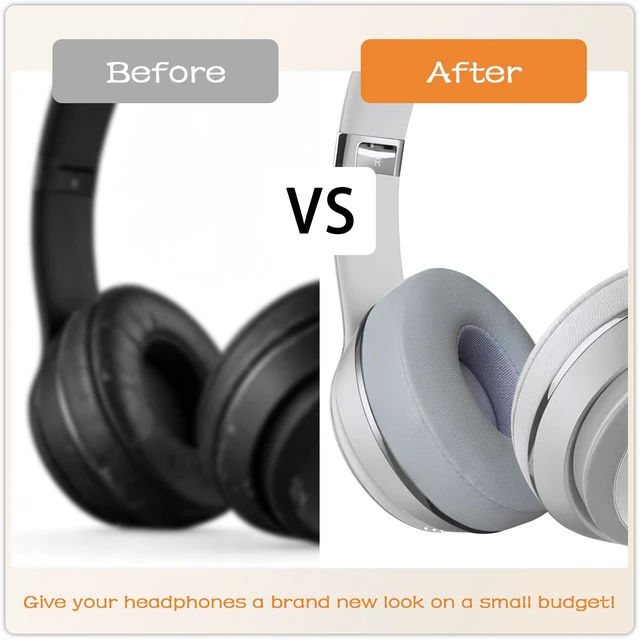 Alt view image 6 of 7 - Replacement Ear Pads for Beats Solo 2 & Solo 3 Wired & Wireless Headphones, Ear Cushions, Ear Cups Cover Repair Parts (Silver)