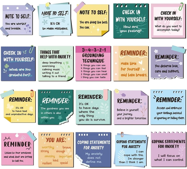 Main image of 300 Pcs Motivational Mental Health Affirmation Stickers, Vibrant Color Mental Health Awareness Items, Positive Laptop Bottle Decor, Feelings Sticker, Mindfulness Training Gift for Adults Employees