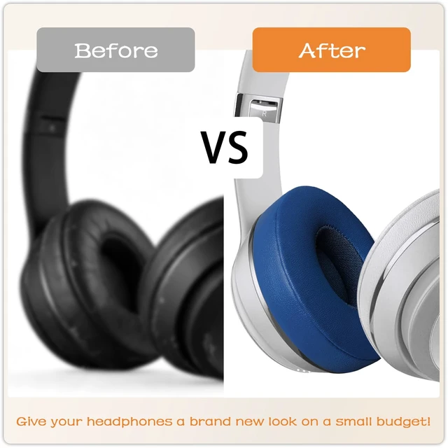 Alt view image 6 of 7 - Replacement Ear Pads for Beats Solo 2 & Solo 3 Wired & Wireless Headphones, Ear Cushions, Ear Cups Cover Repair Parts (Blue)