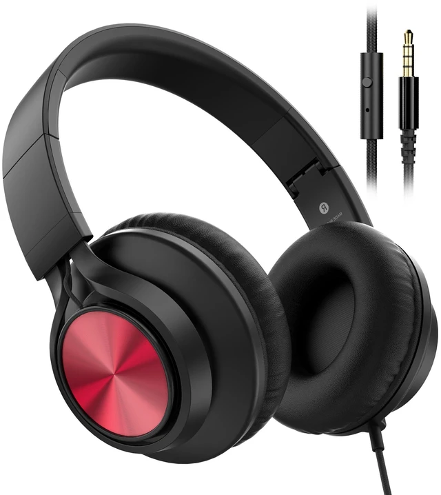 Main image of Kids Headphones with Microphone, School Headphones for K-12 Student Over-Ear Headset for Classroom, Online Learning, Travel, Chromebook, Laptop & Tablet