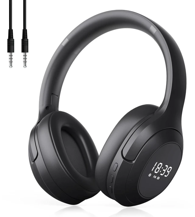 Main image of F2 FM Radio Headphones Wireless Bluetooth 5.2 Rechargeable Built-in Microphone,Over Ear Headphone, Soft Ear Muffs, Stereo Sound, for Work/Travel/Moving/Jogging