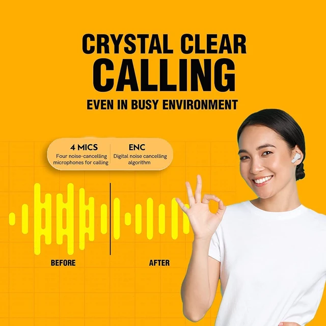 Alt view image 6 of 7 - T13 True Wireless Earbuds Bluetooth 5.1 Headphones Touch Control with Charging Case Waterproof Stereo Earphones in-Ear Built-in Mic Headset 40H Playtime (White)
