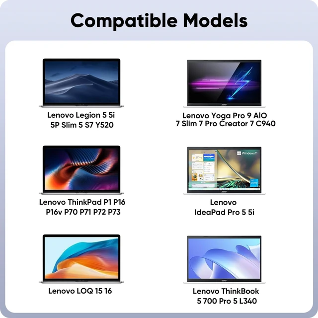 Alt view image 4 of 7 - 170W Laptop Charger for Lenovo Legion Slim 5 5i ThinkPad P1 P16 P70 P71 P72 P73 P51 P52 IdeaPad Pro 5 5i Yoga Pro 9i Lenovo LOQ ADL170SCC3A 4X20S56697 ADL170SDC3A ADL170SLC3A 20V 8.5A AC Adapter Cord