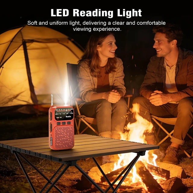 Alt view image 4 of 7 - Portable Radio AM FM, Battery Operated Pocket Radio for Gift, Elder Best Reception Transistor Small Radios, with Bluetooth/Flashlight/Headphone Jack, USB-C Rechargeable or 3AAA Battery