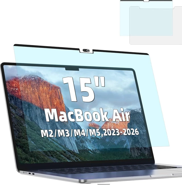 Main image of Magnetic Anti Blue Light Screen Protector for MacBook Air 15 Inch (2023-2026, M2, M3, M4. M5), Removable MAC 15.3" Blue Light Filter, Bubble-Free Install, Eye Protection Glare Laptop Screen Protector