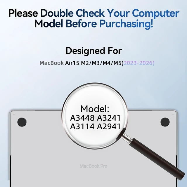 Alt view image 6 of 6 - Magnetic Anti Blue Light Screen Protector for MacBook Air 15 Inch (2023-2026, M2, M3, M4. M5), Removable MAC 15.3" Blue Light Filter, Bubble-Free Install, Eye Protection Glare Laptop Screen Protector