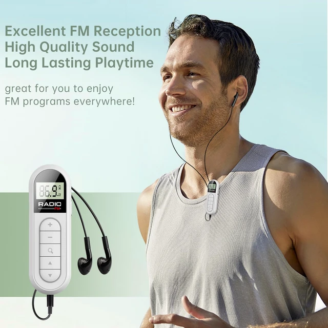 Alt view image 2 of 7 - MI03 Pocket FM Radio Portable with Clip Rechargeable -Black Long Battery Life, Auto Scan, Lock Key, Backlight, Sleep Timer,Digital Mini Radio,for Walking,FM Receiver