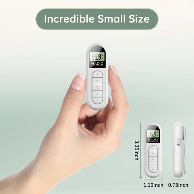 Alt view image 6 of 7 - MI03 Pocket FM Radio Portable with Clip Rechargeable -Black Long Battery Life, Auto Scan, Lock Key, Backlight, Sleep Timer,Digital Mini Radio,for Walking,FM Receiver