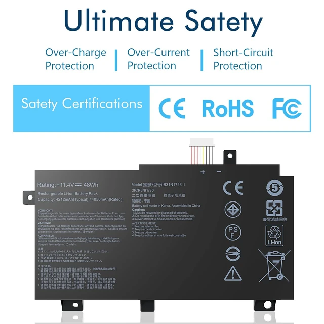 Alt view image 2 of 7 - B31N1726 Battery Replacement for Asus Laptop FX80 FX86 TUF FX505GT FX505GM FX505GE FX505GD FX505DT FX505DV FX505DY FX505 FX504GD FX504GE FX504GM FX504G FFX80 FX80GD FX80G A41LK9H B31BNEH