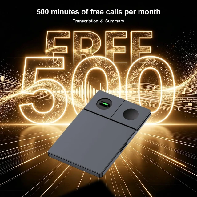 Alt view image 7 of 7 - AI Voice Recorder GPT Agent Auto Transcribe & Summarize 64G Unlimited Smart Q&A, AI Note Taking Recording Device, App Control, 126 Languages for Calls, Meetings, Lectures, Interviews