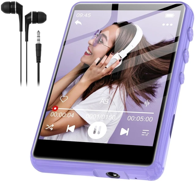 Main image of MP3 Player Bluetooth 5.3 - 64GB Mp3 Music Player with 2.4" Touch Screen, Portable Digital Audio Player with HD Speaker FM Radio, Recording Support up 512GB Purple