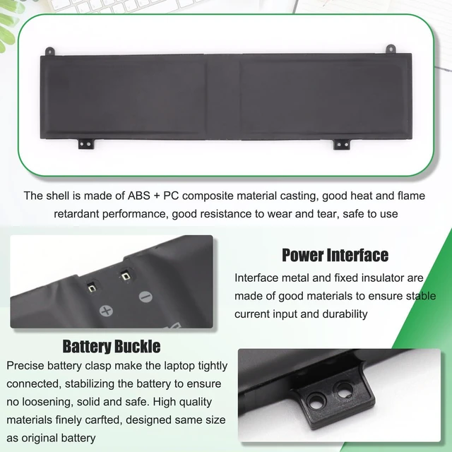 Alt view image 6 of 7 - C41N2013 C41N2013-1 Battery Replacement for Asus ROG Strix G15 G533 For G17 G733 Rog Strix Scar 15 G513 17 G713 Zephyrus M16 GU603 G15 GA503 S17 GX703 Series, 0B200-03880000 15.4V 90Wh