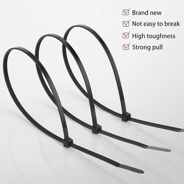 Alt view image 4 of 7 - 500 Pack Long Zip Ties Heavy Duty, Large Cable Ties, Black, 24 Inch Self-locking Tensile Strength Cable Ties Large Wire Ties for Cable Organizing, Garden, Home Organizing, Indoor Outdoor