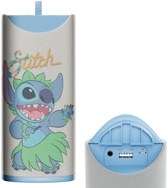 Main image of Stitch Speaker - Disney Lilo and Stitch Bluetooth Speaker, Splashproof, 3H Playtime, SD Slot/FM Radio, Stitch Hula Dancing, Portable Gift for Girls/Women/Men/Fans