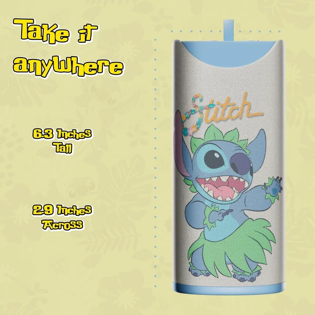 Alt view image 5 of 7 - Stitch Speaker - Disney Lilo and Stitch Bluetooth Speaker, Splashproof, 3H Playtime, SD Slot/FM Radio, Stitch Hula Dancing, Portable Gift for Girls/Women/Men/Fans