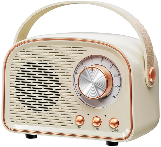 Main image of Retro Bluetooth Speaker,Wireless Vintage Decor, White Best Birthday Gifts Ideas for Women Teenage Girl Supports TWS Pairing/U-Disk/TF Card/AUX for Home,Travel,Outdoor,desks