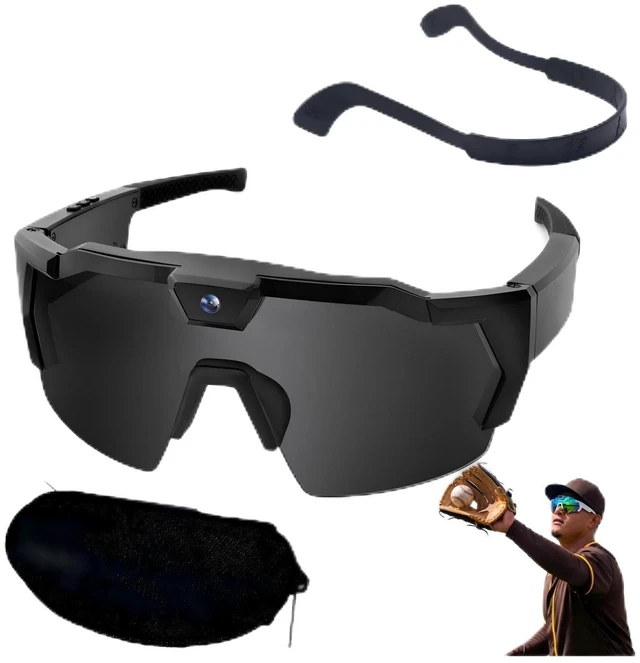 Main image of 64GB POV Baseball Sunglasses w Camera, Sports Camera Glasses for Softball, Cycling, Hiking, Running, Golf, Fishing