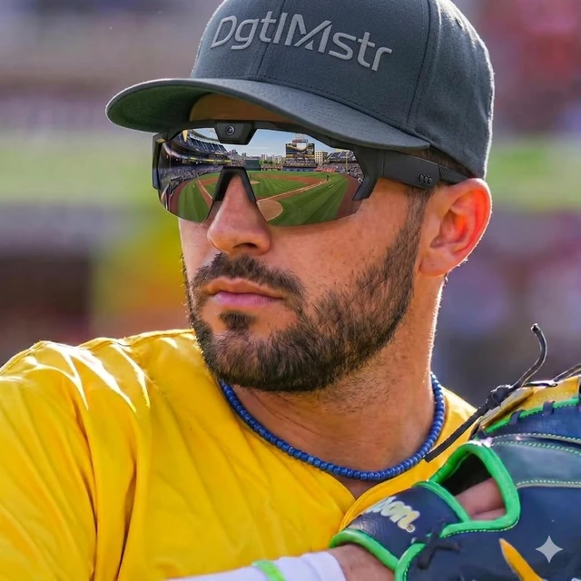 Alt view image 6 of 7 - 64GB POV Baseball Sunglasses w Camera, Sports Camera Glasses for Softball, Cycling, Hiking, Running, Golf, Fishing