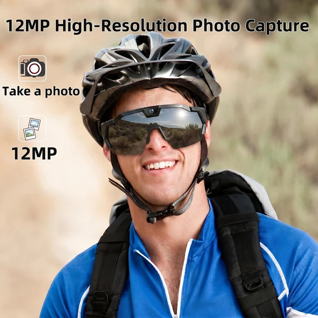 Alt view image 7 of 7 - 64GB POV Baseball Sunglasses w Camera, Sports Camera Glasses for Softball, Cycling, Hiking, Running, Golf, Fishing
