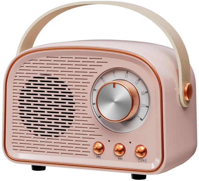 Main image of Retro Bluetooth Speaker,Wireless Vintage Decor, Pink Best Birthday Gifts Ideas for Women Teenage Supports TWS Pairing/U-Disk/TF Card/AUX for Home,Travel