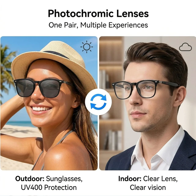 Alt view image 6 of 7 - AI Smart Translation Glasses with Speakers Bluetooth, 164 Language Translator, Photochromic Lenses, Adjustable Hinges, 170mAh Battery
