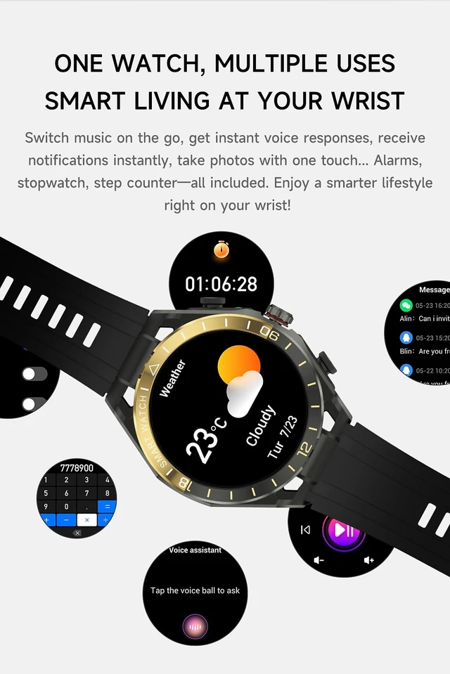 Alt view image 5 of 7 - Smart Watch with Earbuds for Men,+ Metal Band Bluetooth Calling can Answer and Make Calls,Sports Fitness Tracker with Step, Metal Material Ultra-Thin Body,Sports Watch