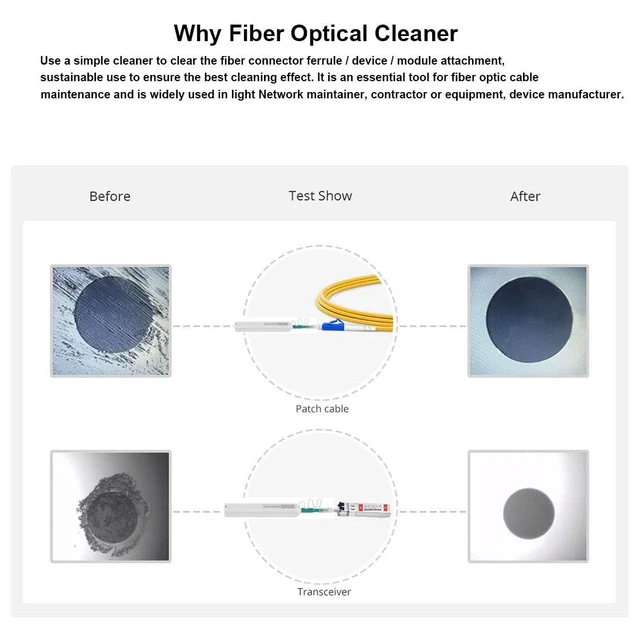 Alt view image 3 of 5 - Fiber Optic Cleaning Pen, 5 PCS SC/FC/ST 2.5mm Ferrule Connectors Fiber Cleaner, Cleans Over 800 Times