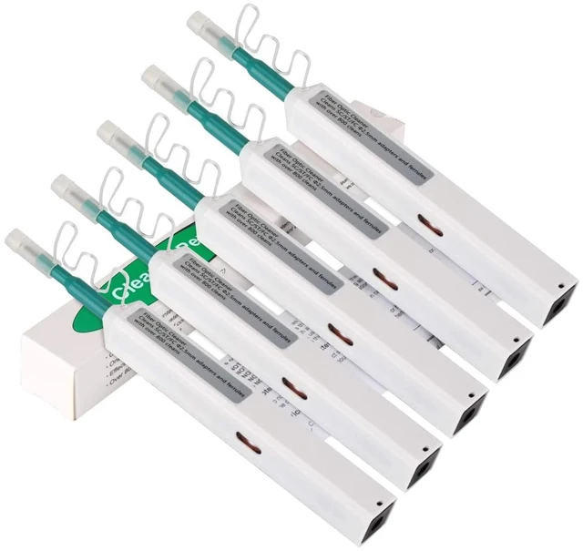Main image of Fiber Optic Cleaning Pen, 5 PCS SC/FC/ST 2.5mm Ferrule Connectors Fiber Cleaner, Cleans Over 800 Times