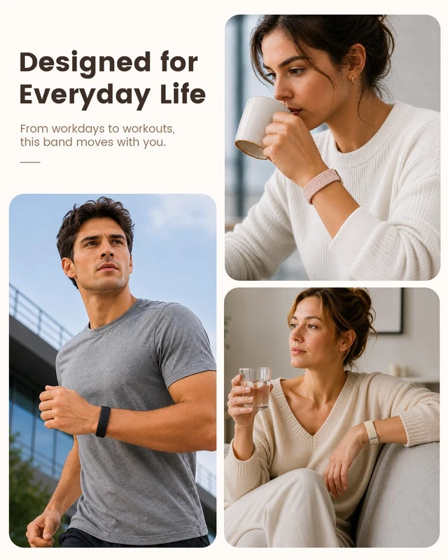 Alt view image 7 of 7 - Magnetic Elastic Braided Band Compatible with Google Fitbit Air Band Nylon Adjustable Replacement Strap for Fit bit Air Band, Soft Breathable Stretch Woven Wristband for Women Men, Hand Washable