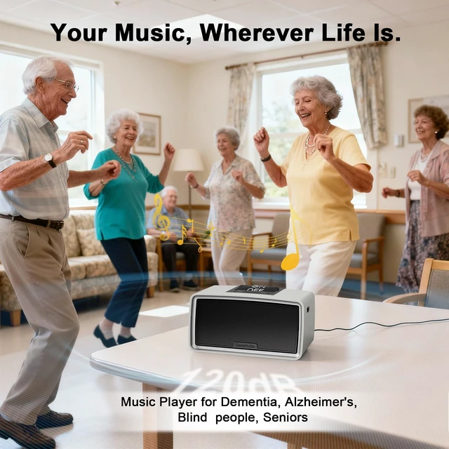 Alt view image 7 of 7 - Simple Music Player for Seniors & Elderly, MP3 Player with Large Button 32GB TF Card, Adjustable Volume, Playback Memory & One-Touch Play for Dementia, Alzheimer's & Visually Impaired, Gray