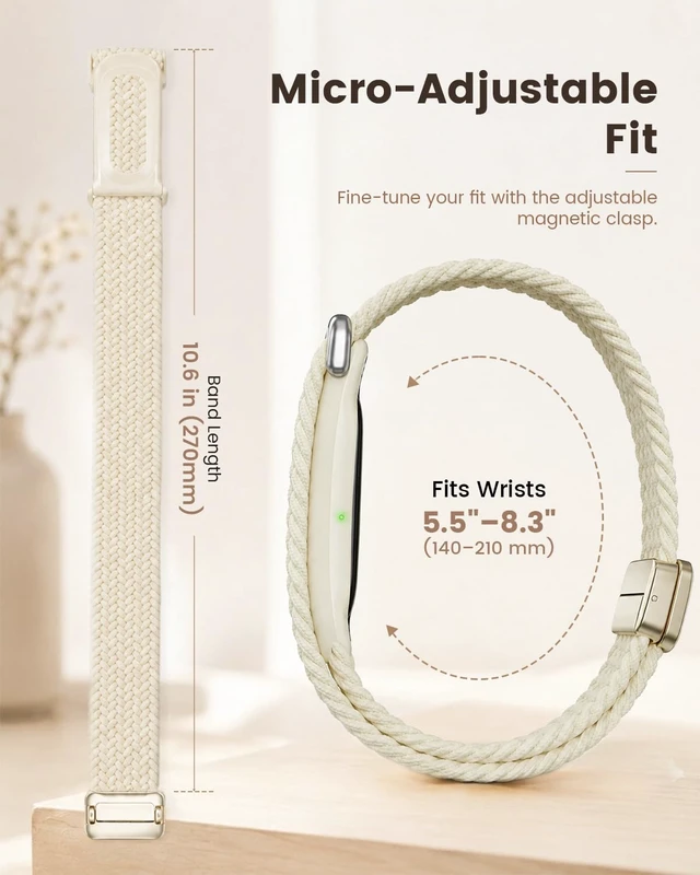 Alt view image 5 of 7 - Magnetic Elastic Braided Band Compatible with Google Fitbit Air Band Nylon Adjustable Replacement Strap for Fit bit Air Band, Soft Breathable Stretch Woven Wristband for Women Men, Hand Washable