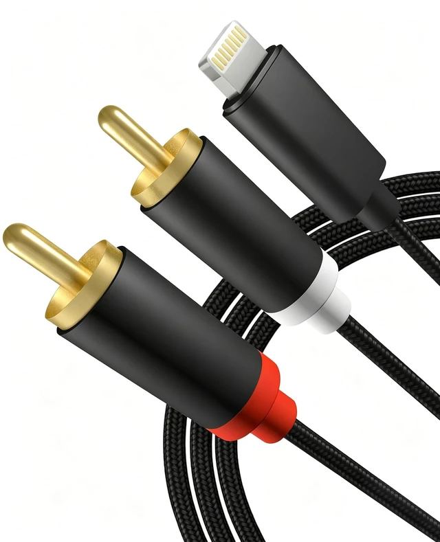 Main image of Apple MFi Certified Lightning to RCA Cable Audio Aux Adapter (6, 6, Feet) 2-Male Y Splitter Aux Cord Compatible with iPhone 14 13 12 11 Pro XS XR X 8 7 for Amplifier, Car, Home Theater, Speaker