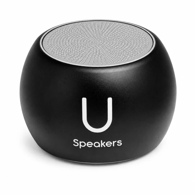 Main image of U Boost Mini Bluetooth Speaker with Subwoofer, Black aluminum shell, mini subwoofer, deep bass, IPX4 splash resistant, TWS stereo pairing, rechargeable, travel size, black