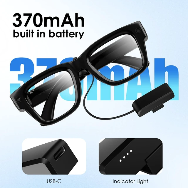 Alt view image 3 of 7 - Battery Pack Charger for RayBan Meta Display, Portable Charger for Meta Glasses Accessories, Wearable Mini Power Bank for Meta Display