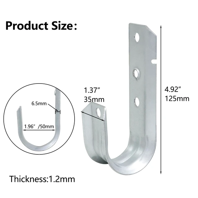 Alt view image 3 of 7 - 25 Pack 2" Heavy Duty Cable Support J Hooks, Cable and Wire Support J-Hook Hangers for Wall Mounting and Attaching to Vertical Surfaces