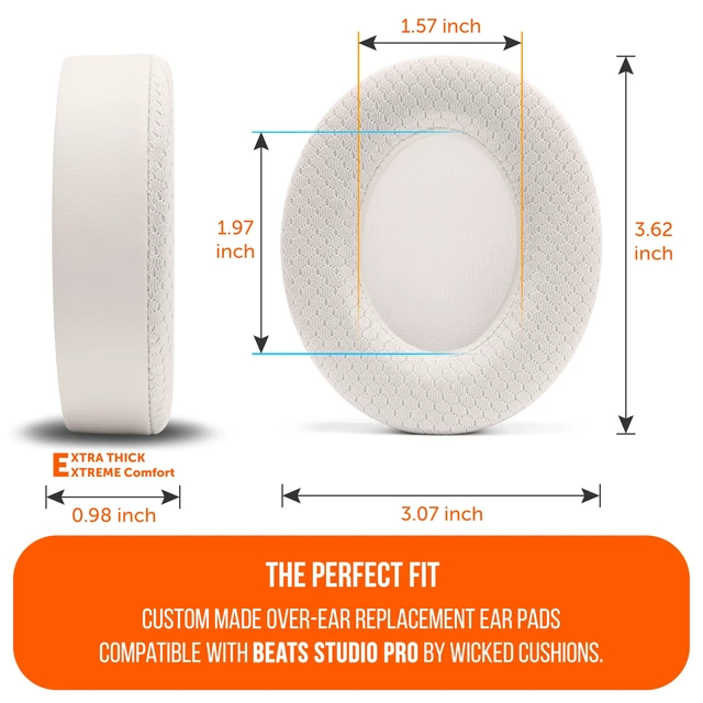 Alt view image 5 of 7 - Freeze Studio Pro - Cooling Gel Ear Pads for Beats Studio Pro Made by Wicked Cushions Does Not Fit Any Other Beats Headphones. Enhanced Foam & Stronger Adhesive Beige