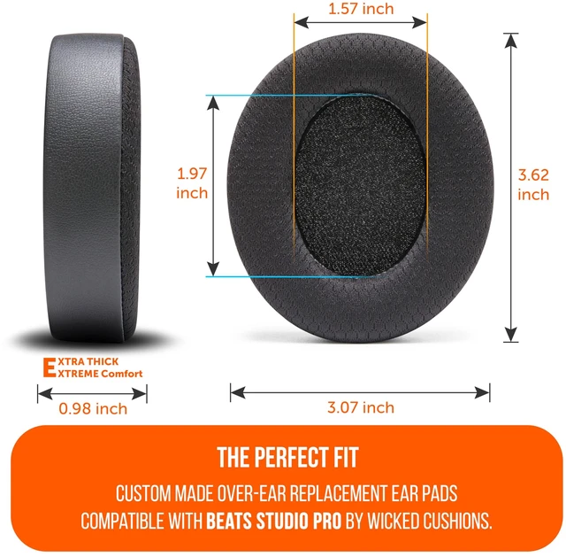 Alt view image 5 of 7 - Freeze Studio Pro - Cooling Gel Ear Pads for Beats Studio Pro Made by Wicked Cushions Does Not Fit Any Other Beats Headphones. Enhanced Foam & Stronger Adhesive Black