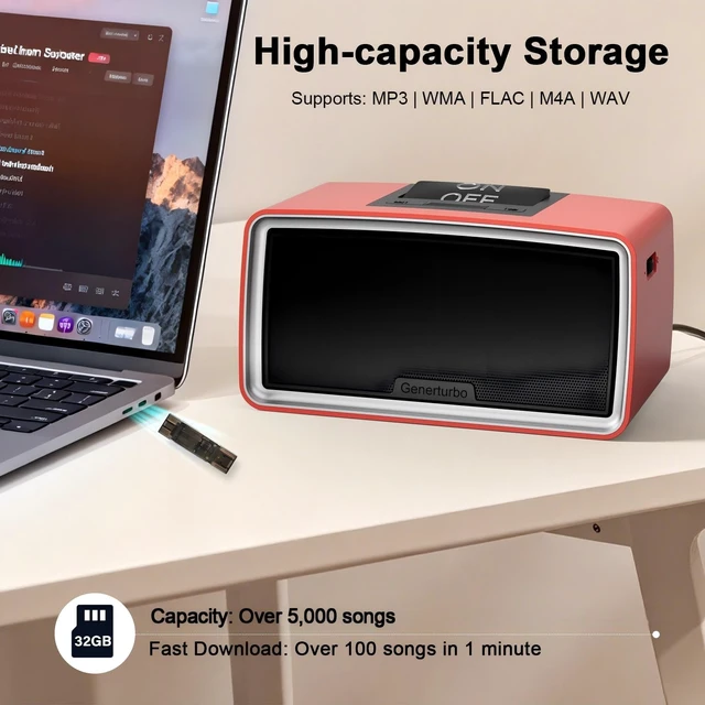 Alt view image 4 of 7 - Simple Music Player for Seniors & Elderly, MP3 Player with Large Button 32GB TF Card, Adjustable Volume, Playback Memory & One-Touch Play for Dementia, Alzheimer's & Visually Impaired, Red