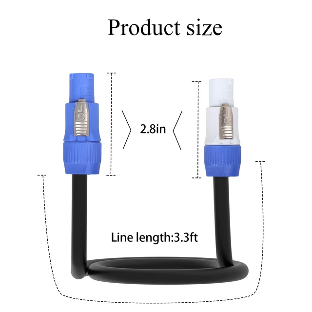 Alt view image 2 of 7 - PowerCon Power Cable 12AWG 3 Pin PowerCon Cable Extension Cable,1M/3FT 3-Pin PowerCon Input to Output for LED Screen Beam Moving Head Light, Stage Light Power,Audio Video Equipment & More