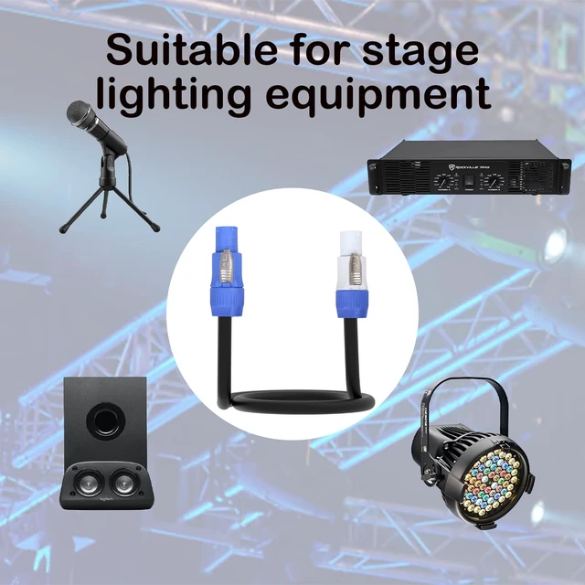 Alt view image 3 of 7 - PowerCon Power Cable 12AWG 3 Pin PowerCon Cable Extension Cable,1M/3FT 3-Pin PowerCon Input to Output for LED Screen Beam Moving Head Light, Stage Light Power,Audio Video Equipment & More