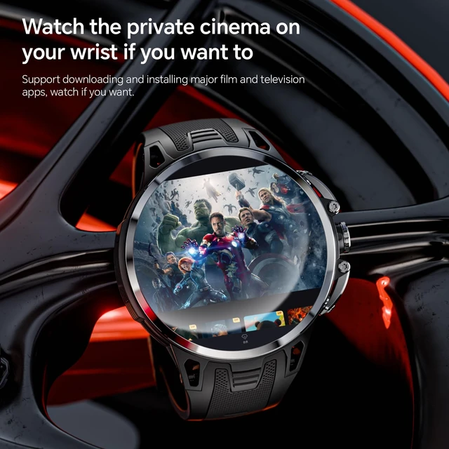 Alt view image 6 of 7 - 4G Android Smart Watch, 1.75'' AMOLED Screen 3GB+32GB Sports Fitness Activity Tracker Smartwatch for Men Women, with SIM Card Slot, Rotating Camera, GPS NFC WiFi (Black)