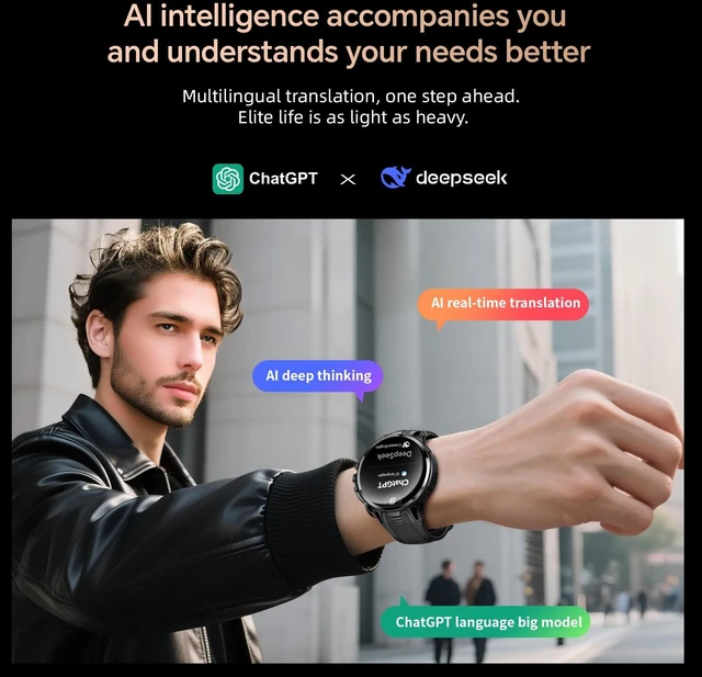 Alt view image 5 of 7 - 4G Android Smart Watch, 1.75'' AMOLED Screen 3GB+32GB Sports Fitness Activity Tracker Smartwatch for Men Women, with SIM Card Slot, Rotating Camera, GPS NFC WiFi (Black)
