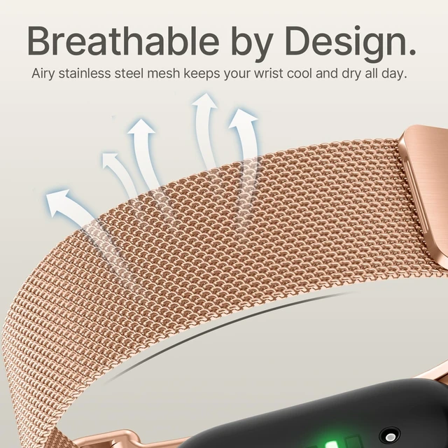 Alt view image 5 of 7 - Mesh Band Compatible for Google Fitbit Air,Stainless Steel Milanese Loop Metal Strap with Smooth Edges Magnetic Clasp,Adjustable Breathable Replacement Wristband for Men Women Dress Work Sport Daily