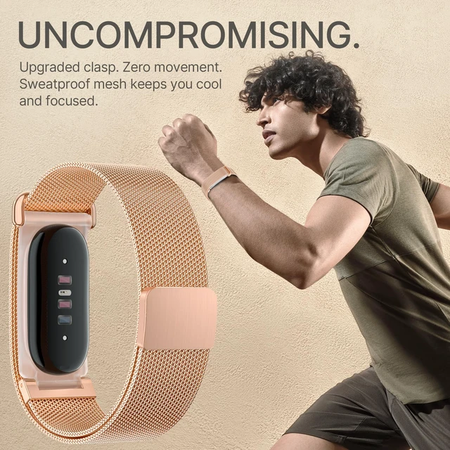 Alt view image 7 of 7 - Mesh Band Compatible for Google Fitbit Air,Stainless Steel Milanese Loop Metal Strap with Smooth Edges Magnetic Clasp,Adjustable Breathable Replacement Wristband for Men Women Dress Work Sport Daily