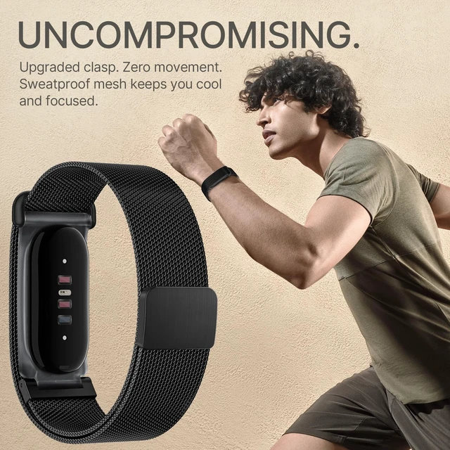 Alt view image 7 of 7 - Mesh Band Compatible for Google Fitbit Air,Stainless Steel Milanese Loop Metal Strap with Smooth Edges Magnetic Clasp,Adjustable Breathable Replacement Wristband for Men Women Dress Work Sport Daily