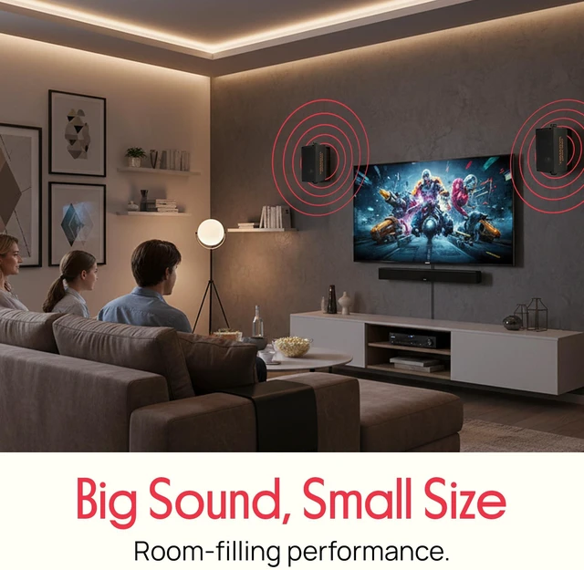 Alt view image 5 of 7 - 300 Watt 3-Way Mini Box Speaker System (Pair), Wall Mountable Indoor/Outdoor Surround Sound Speakers with 3.25" Woofer, 2" Midrange, 1" Tweeter, ABS Sealed Enclosure, Mounting Kit Included