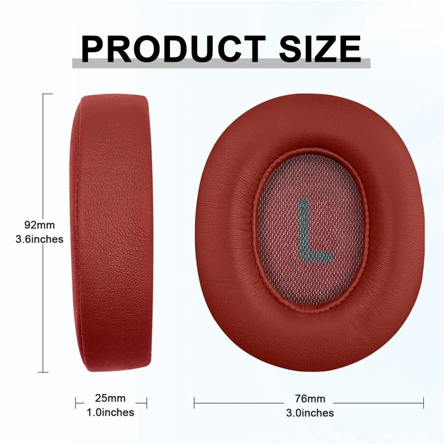 Alt view image 3 of 7 - Replacement Ear Pads for JBL Tune 700(700BT)/710(710BT)/720(720BT)/750(750BT,750BTNC)/760(760NC)/770(770NC) Headphones, Headset Ear Cushions, Headset Earpads, Ear Cups Cover-Red