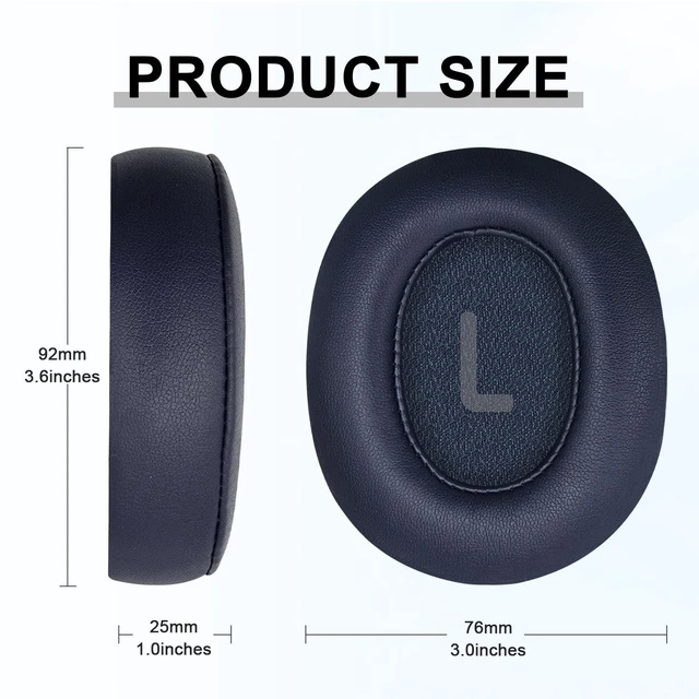 Alt view image 3 of 7 - Replacement Ear Pads for JBL Tune 700(700BT)/710(710BT)/720(720BT)/750(750BT,750BTNC)/760(760NC)/770(770NC) Headphones, Headset Ear Cushions, Headset Earpads, Ear Cups Cover-Blue