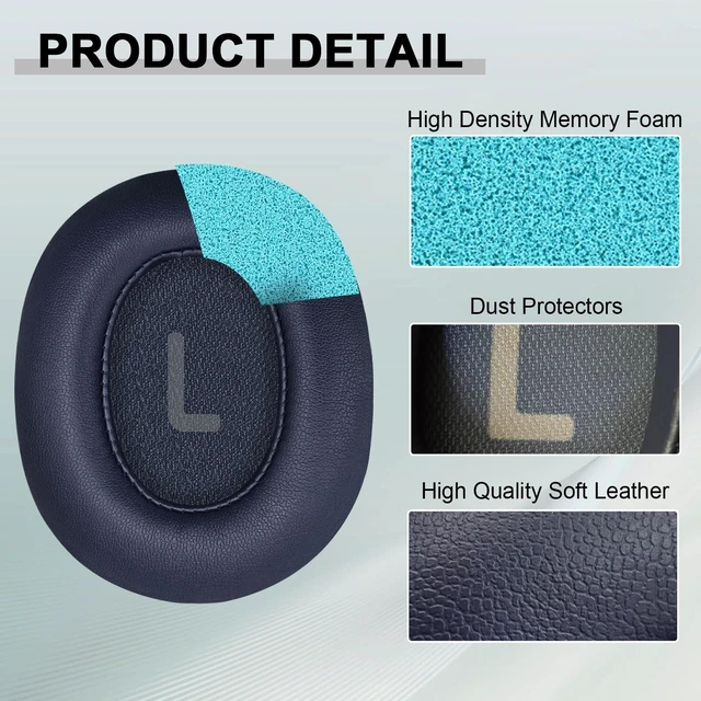 Alt view image 5 of 7 - Replacement Ear Pads for JBL Tune 700(700BT)/710(710BT)/720(720BT)/750(750BT,750BTNC)/760(760NC)/770(770NC) Headphones, Headset Ear Cushions, Headset Earpads, Ear Cups Cover-Blue